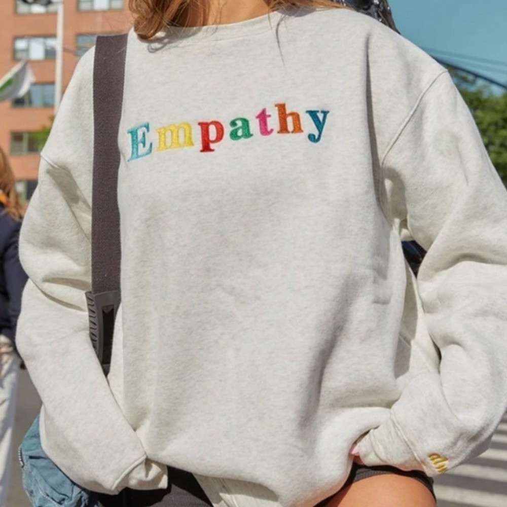 Mayfair The Label Empathy Sweatshirt Women Gray Always Embroidered Oversized
